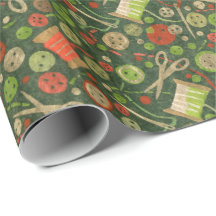 Home Hobby Sewing DIY Paper Collage Patterno Verde