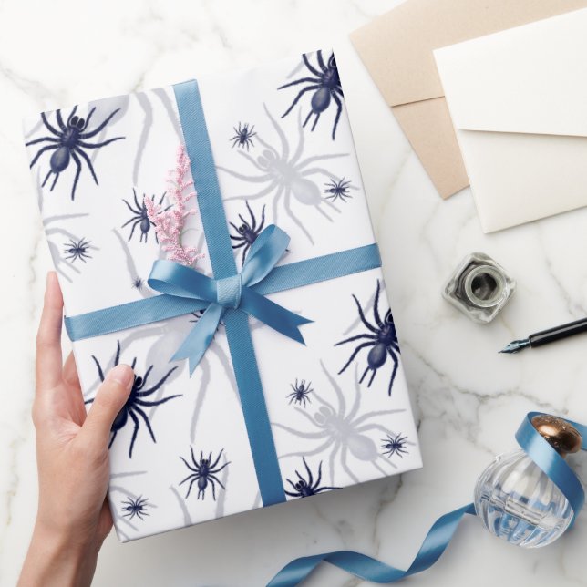 Papel De Presente Homem-Aranha Assustador do Dia das Bruxas - Branco (Presentear)