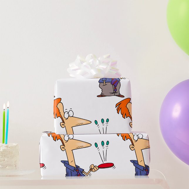 Papel De Presente Homem Batendo Bolas Em Um Bat (Criador carregado)