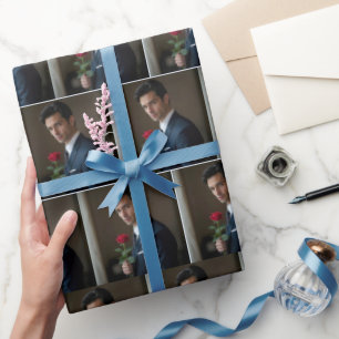 Papel De Presente Homem bonito com Rosa vermelha
