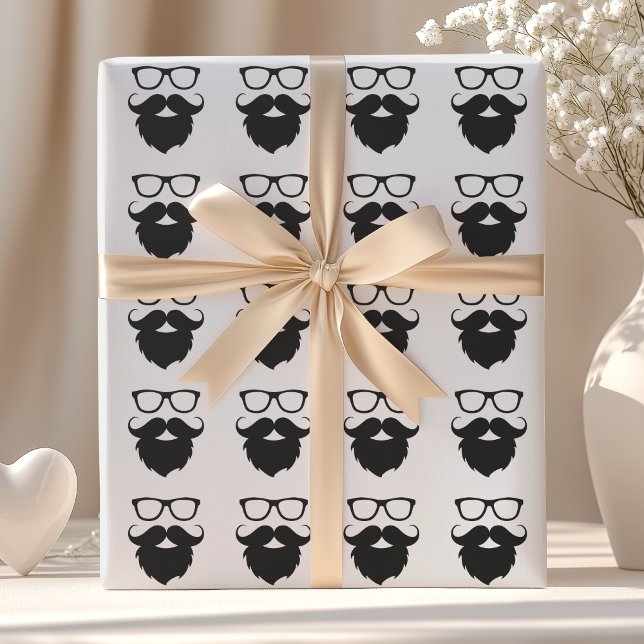 Papel De Presente Homem com Barba Engraçada Totalmente Crescida (Criador carregado)