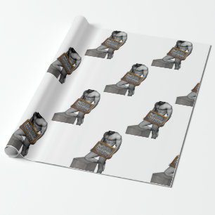 Papel De Presente Homem de Ação de Graças de SlipperyJoe, seis abdom