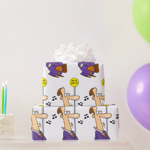 Papel De Presente Homem de Negócios de Desenho Animado Engraçado na 