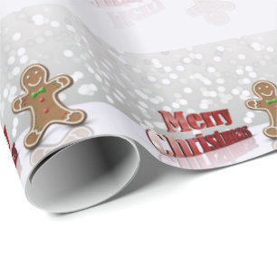 Papel De Presente Homem de pão-de-espécie do Feliz Natal