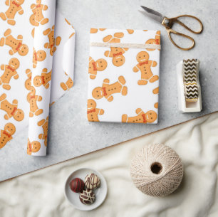 Papel De Presente Homem de pão-de-gengibre, branco