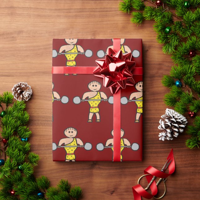 Papel De Presente Homem Forte de Circo (Presente de Natal)