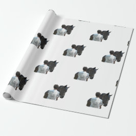 Papel De Presente Homem Segurando Papel Leve De Cavalo