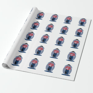 Papel De Presente Homem zangado andando