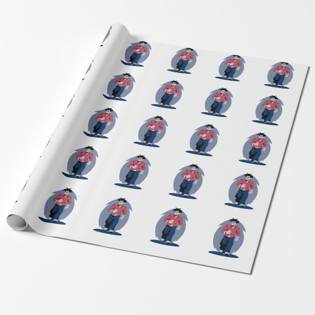 Papel De Presente Homem zangado andando (Desenrolado)