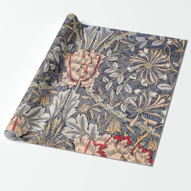 Papel De Presente Honeysuckle (1896) Por William Morris (Desenrolado)