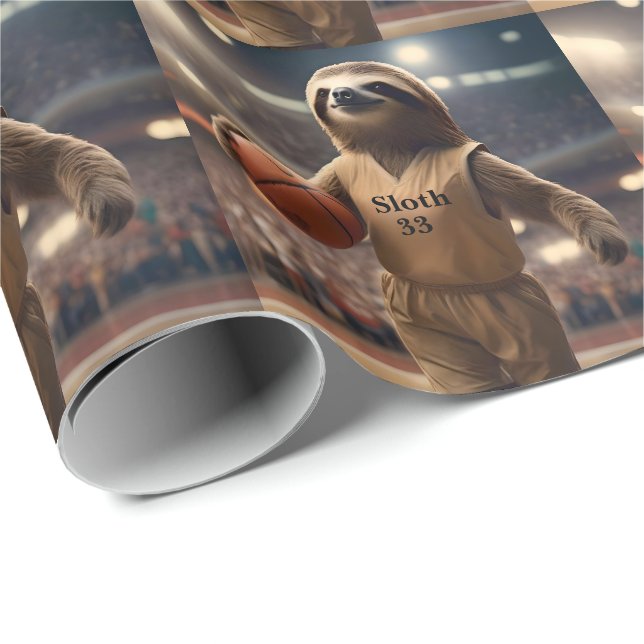 Papel De Presente Hoops and Hangs: The Slam Dunking Sloth, (Ponta do rolo)