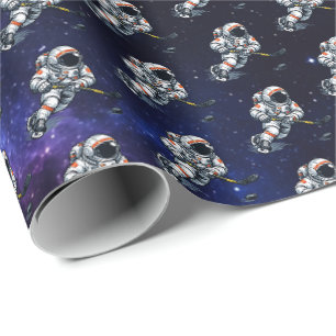Papel De Presente Hóquei Astronauta
