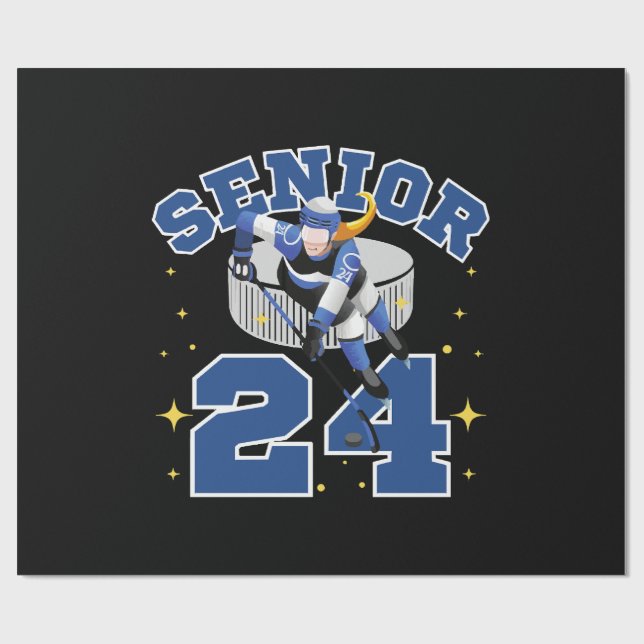 Papel De Presente Hóquei no Gelo Engraçado Senior 2024 (Aberto)