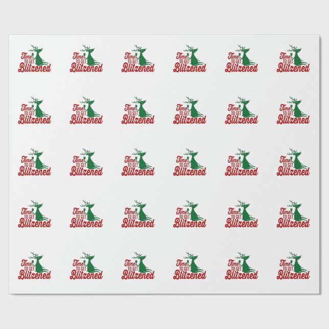 Papel De Presente Hora de ficar Blitzinado Renas Cristão  (Aberto)