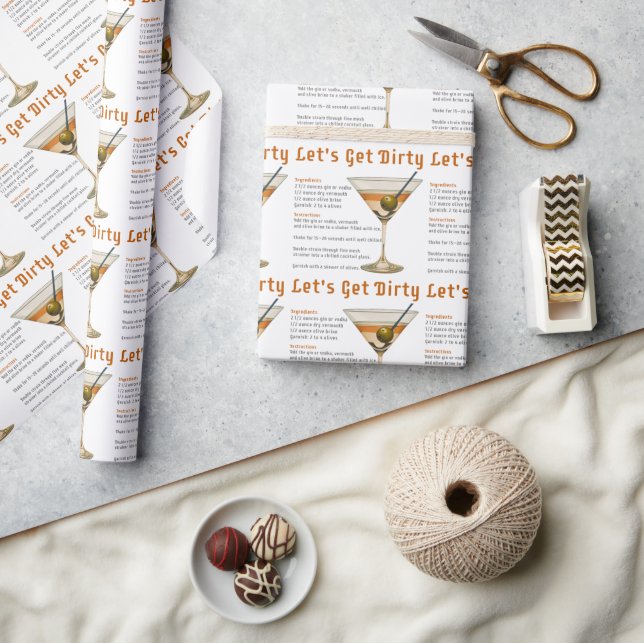 Papel De Presente Hora do Coquetel Vamos nos Sujar Receitas de Marti (Artesanato)