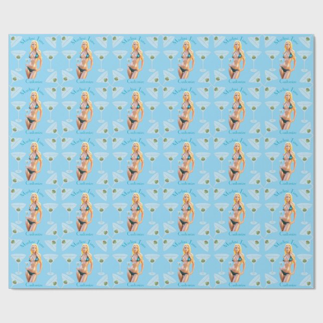 Papel De Presente Hora do Martini Babe de Bikini Thunder_Cove (Aberto)