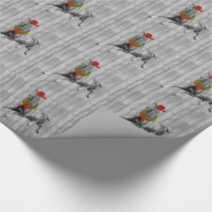 Papel De Presente Horse Lover Country Western Christmas Barn Wood