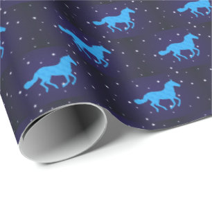 Papel De Presente Horse Starry Night
