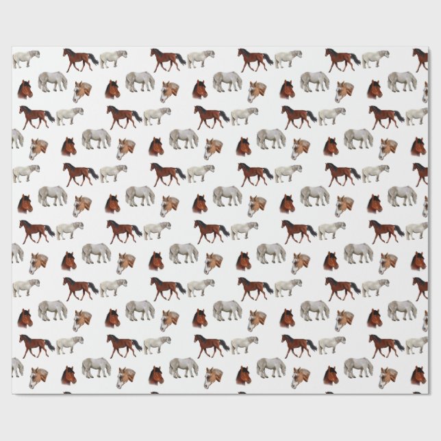 Papel De Presente Horses Pattern wrapping paper (Aberto)