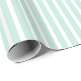 Papel De Presente Hortelã adorável verde e branco listrado