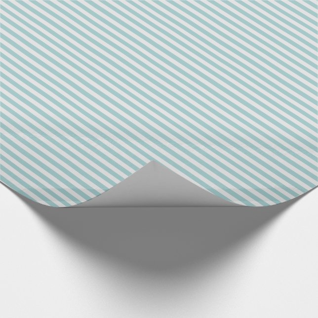 Papel De Presente Hortelã fina bonito e listras brancas (Ponta)