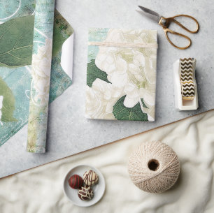 Papel De Presente Hortênsia branca