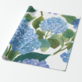 Papel De Presente Hortênsias Azuis | Belo Arbusto Floral