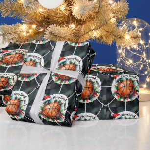 Papel De Presente Horto de Natal de basquete