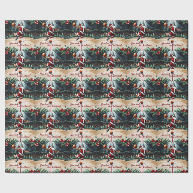 Papel De Presente Horto de Natal de basquete (Barra)