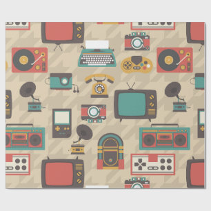 Papel De Presente houndstooth vintage retro nostalgia jukebox