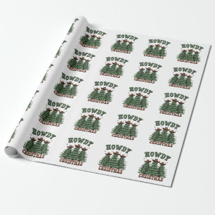 Papel De Presente Howdy Christmas Cactus Western Xmas