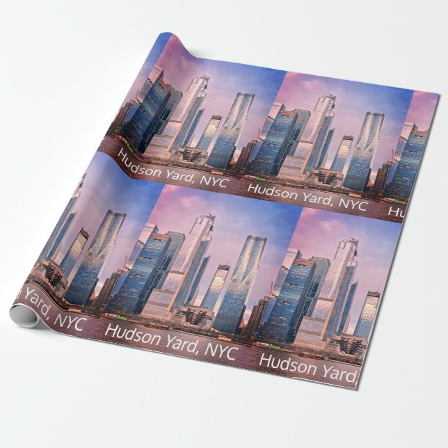 Papel De Presente Hudson Yard Manhattan New York Cityscape (Desenrolado)
