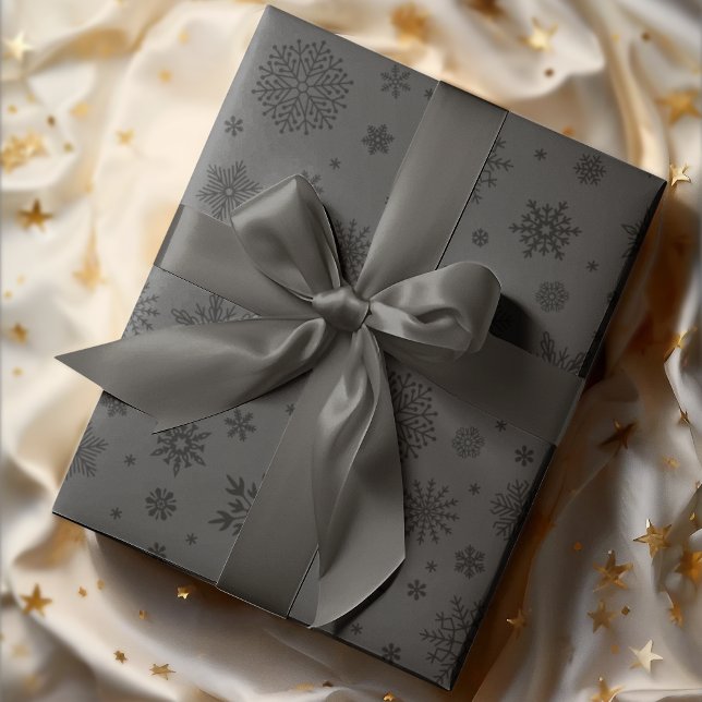 Papel De Presente Hulha Monotone Winter Snowflake (Criador carregado)