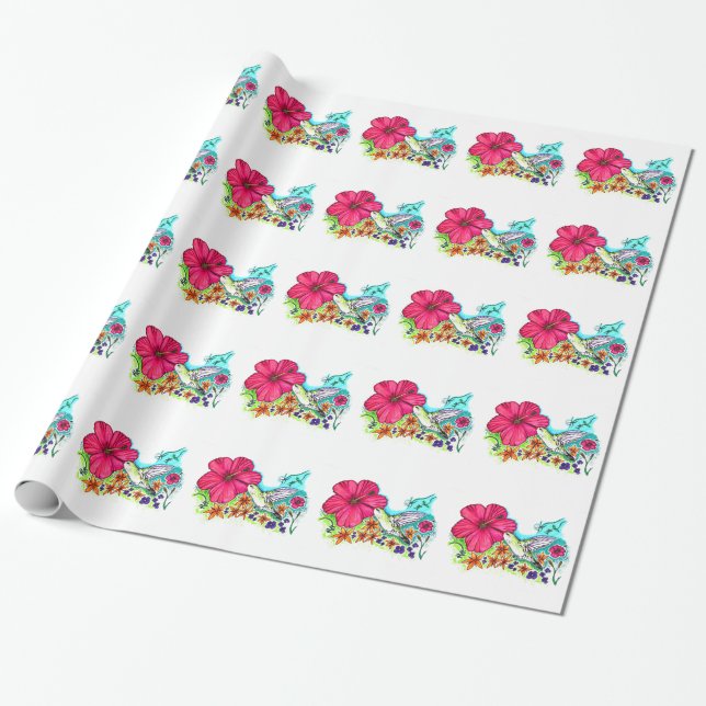 Papel De Presente Hummingbird (Desenrolado)