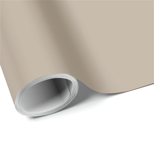 Papel De Presente Hummus Beige, Cor Sólido Neutra Castanho Claro (Ponta do rolo)