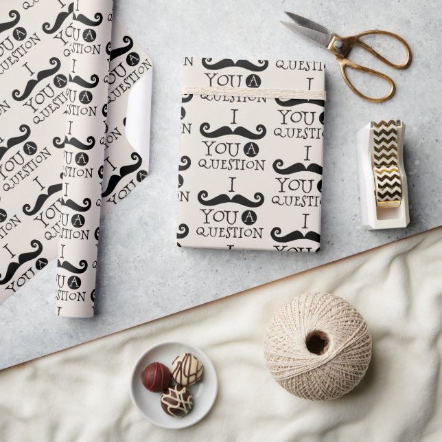 Papel De Presente Humor com bigode de creme negro (Artesanato)