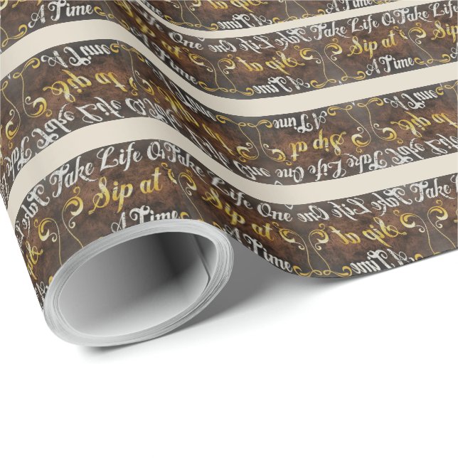 Papel De Presente Humor Gráfico de Vinho (Ponta do rolo)