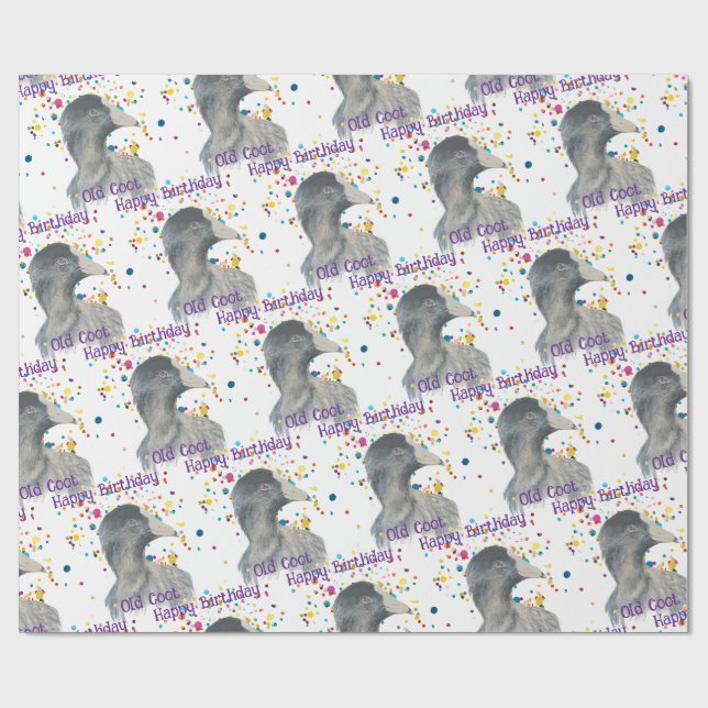 Papel De Presente Humor Velho Pato Água Passarinho Fun Idioma , Anim (Aberto)