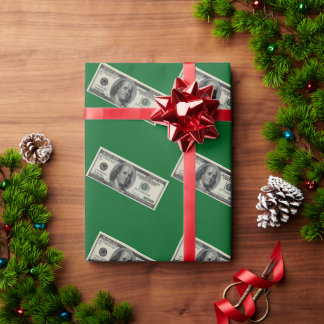 Papel De Presente Hundred Dollar Bill Green Wrapping Paper