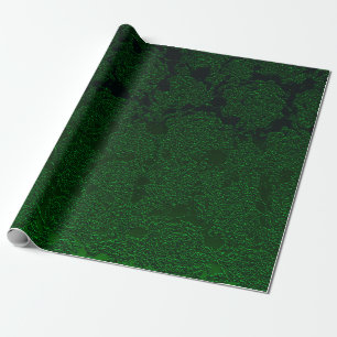 Papel De Presente Hunter Green Elegant Succulent Design