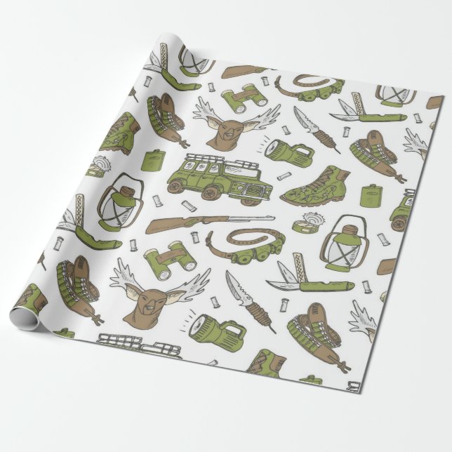 Papel De Presente Hunting Pattern (Desenrolado)