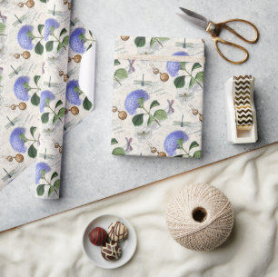 Papel De Presente Hydrangea Collage