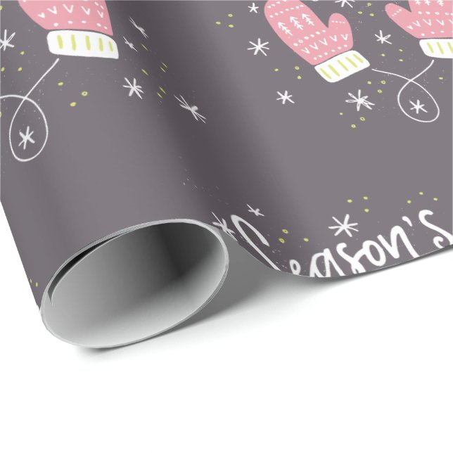 Papel De Presente Hygge Mittens Natal Holiday (Ponta do rolo)