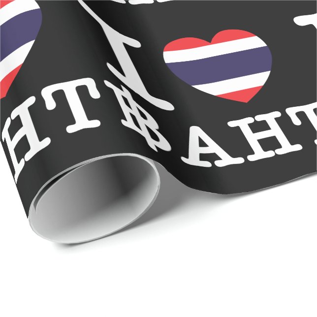 Papel De Presente I Heart (Love) Baht (Ponta do rolo)
