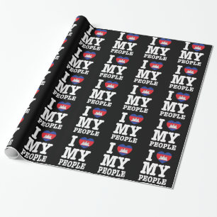 Papel De Presente I Heart (Love) My Khmer Pessoas