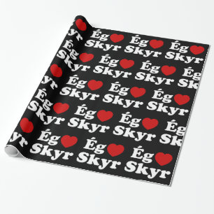 Papel De Presente I Heart (Love) Skyr [Ég Elska Skyr] Islandês