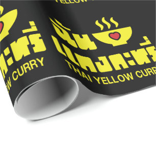 Papel De Presente I Heart (Love) Thai Yellow Curry