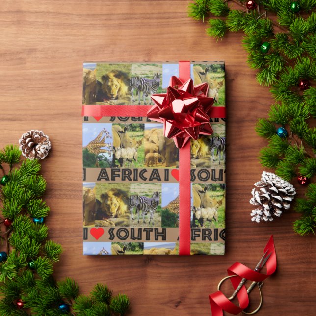Papel De Presente I Heart South Africa Wildlife Photos (Presente de Natal)