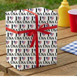 Papel De Presente I Heart The USA