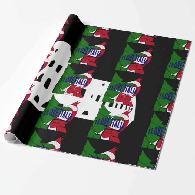 Papel De Presente I Love Italia Wrapping Paper (Desenrolado)
